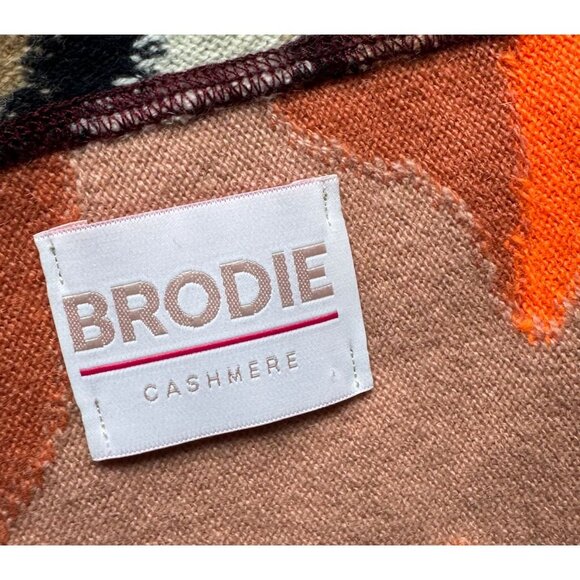 Brodie Cashmere multicolor patchwork scarf 100% cashmere 16" x 76" - Picture 3 of 6
